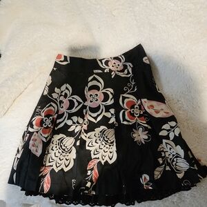Floral Black and Red Women's Skirt